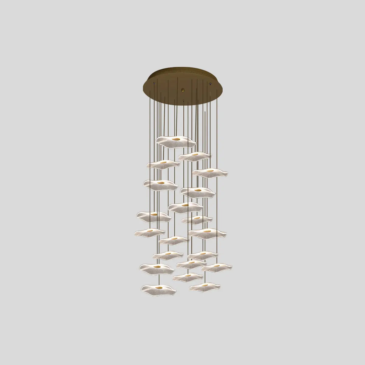 Feyran Rotasu Lotus Leaf Staircase Chandelier