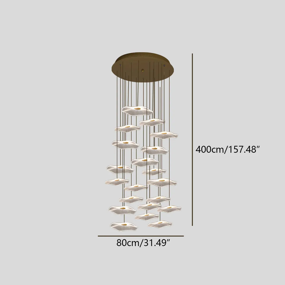 Feyran Rotasu Lotus Leaf Staircase Chandelier