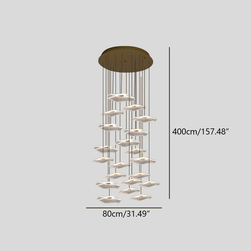 Feyran Rotasu Lotus Leaf Staircase Chandelier
