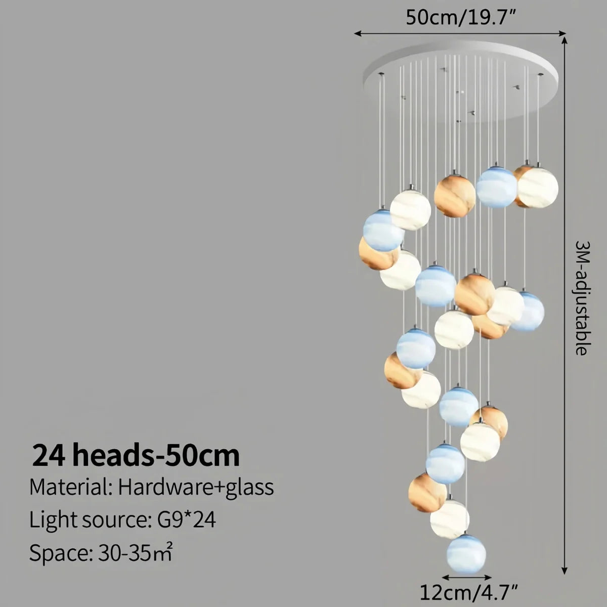 Feyran Modern Attic 3D Moon Celestial Chandelier