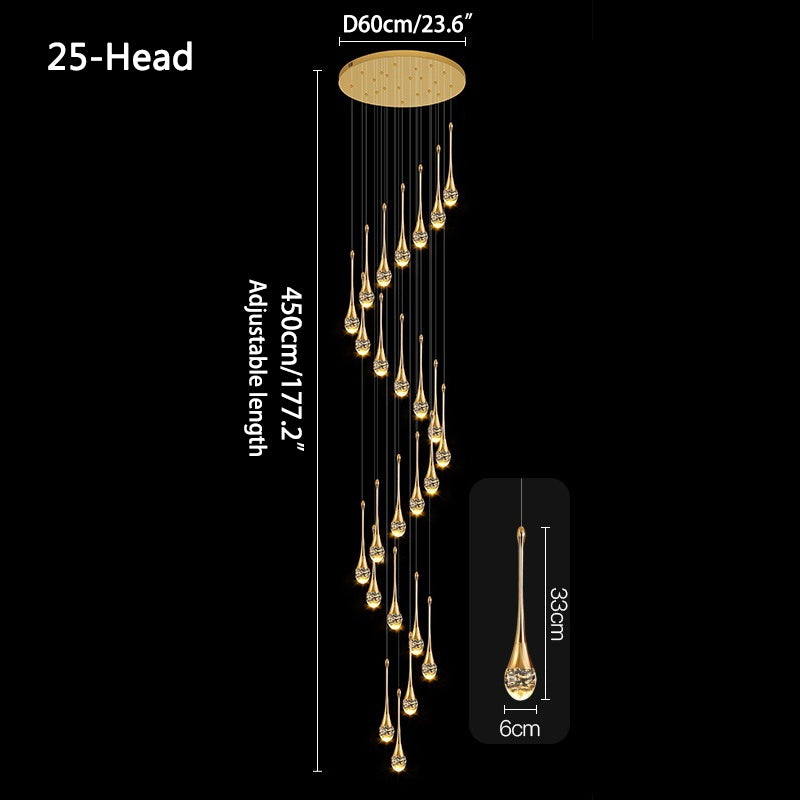 Feyran Luxury Water Drop Pendant Chandelier for Living Room