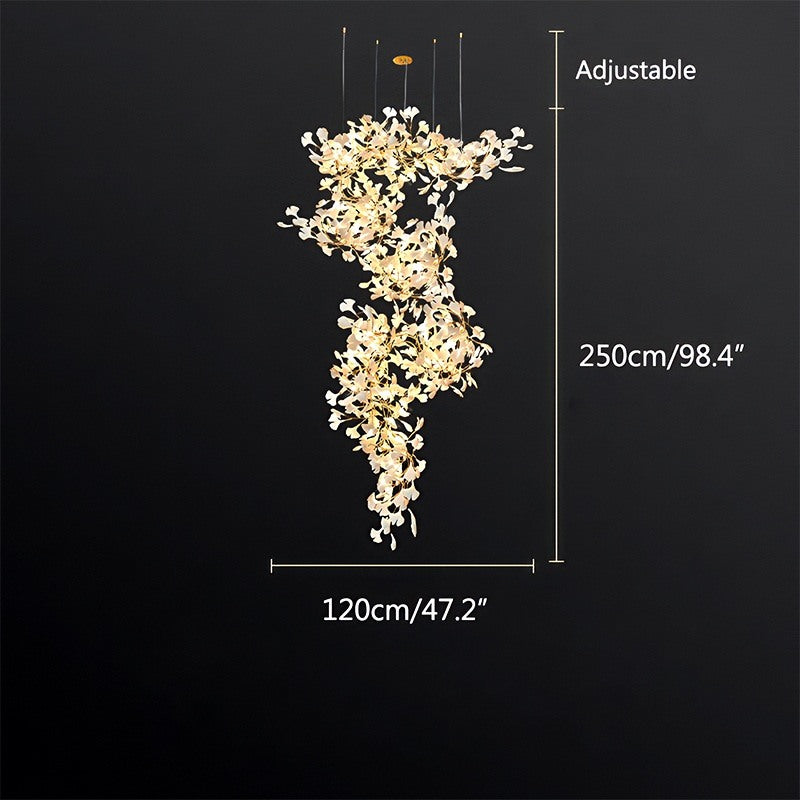 Feyran Large Ginkgo Leaf Chandelier