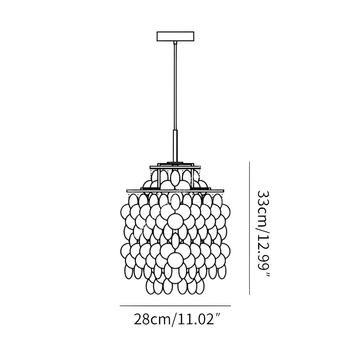 Feyran Round Shell Chandelier for Bedroom Living Room