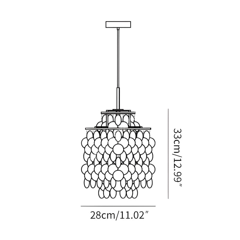 Feyran Round Shell Chandelier for Bedroom Living Room