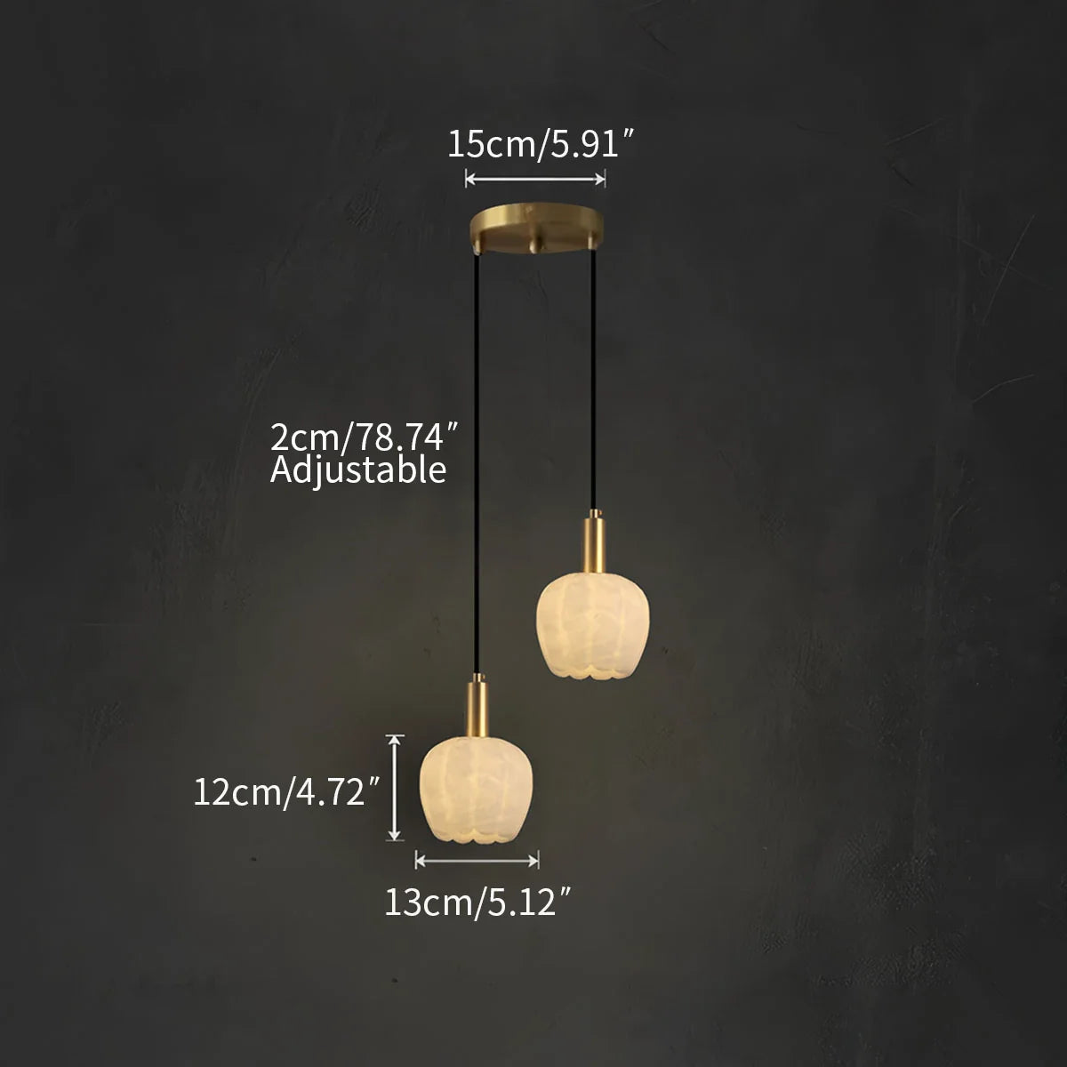 Feyran Flower Bud Shaped Spanish Alabaster Pendant Light
