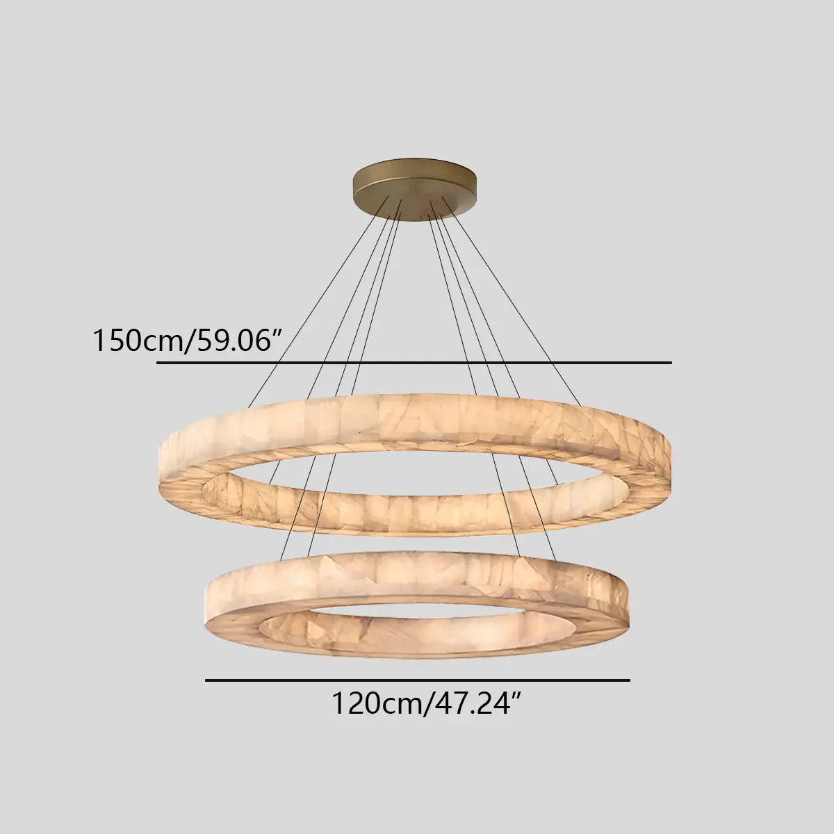 Feyran Teva Round Spanish Alabaster Chandelier for Living Room