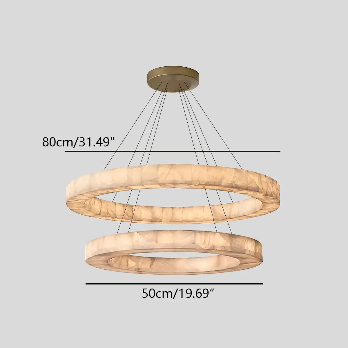 Feyran Teva Round Spanish Alabaster Chandelier for Living Room