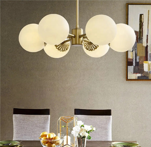 Cloud Glass 6-Light Chandelier - Modern Industrial Design - Dining Room