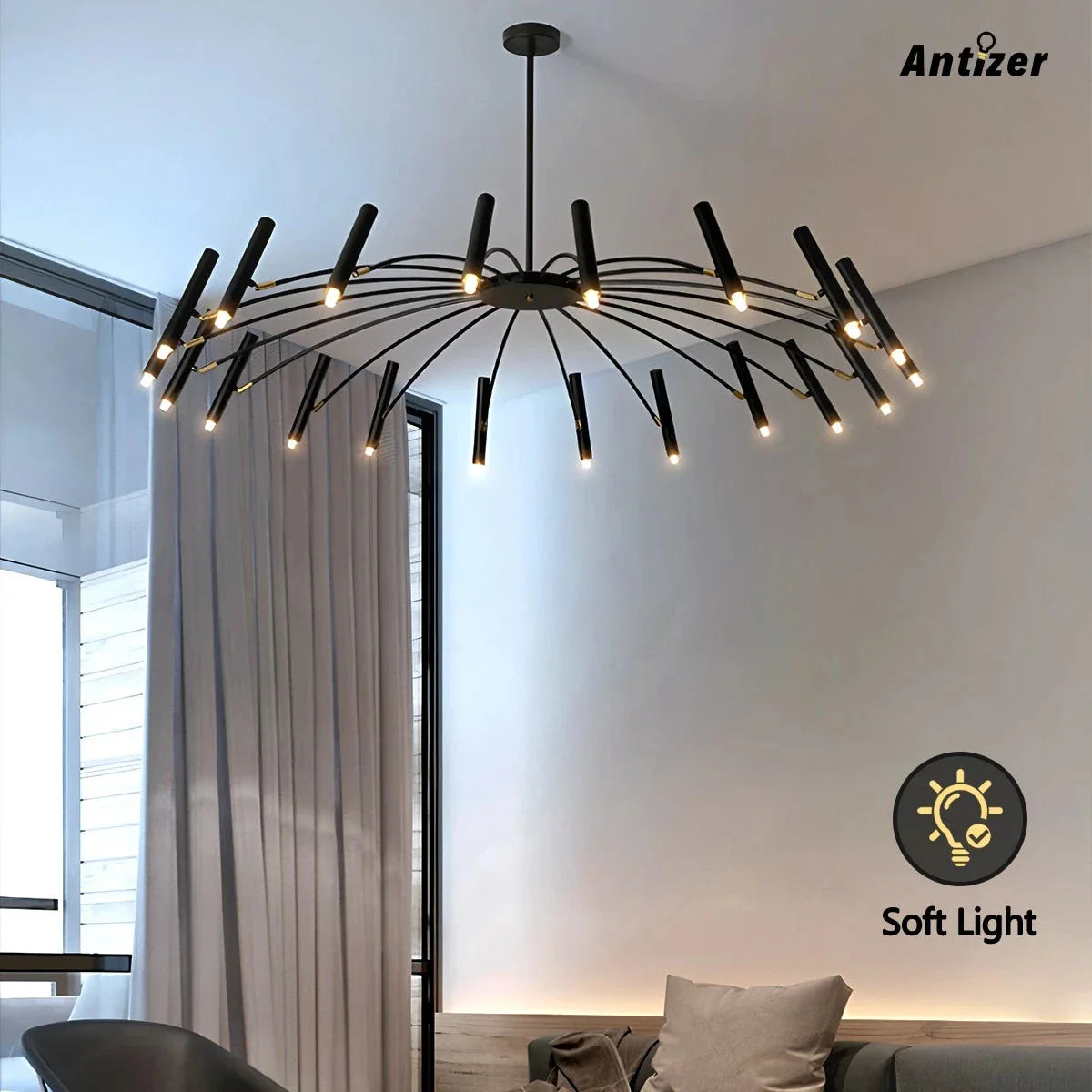 Feyran Modern Adjustable Candelabra Chandelier for Living Room
