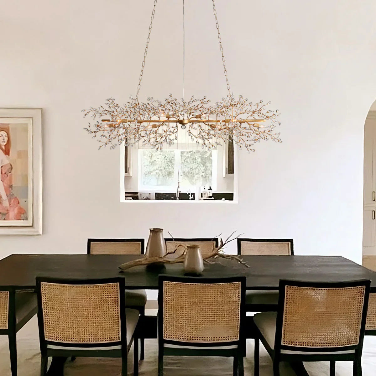 Fiore Linear Chandelier 43" 51" 68"W-Chandelier-Feyran-GOLD-43"-Feyran