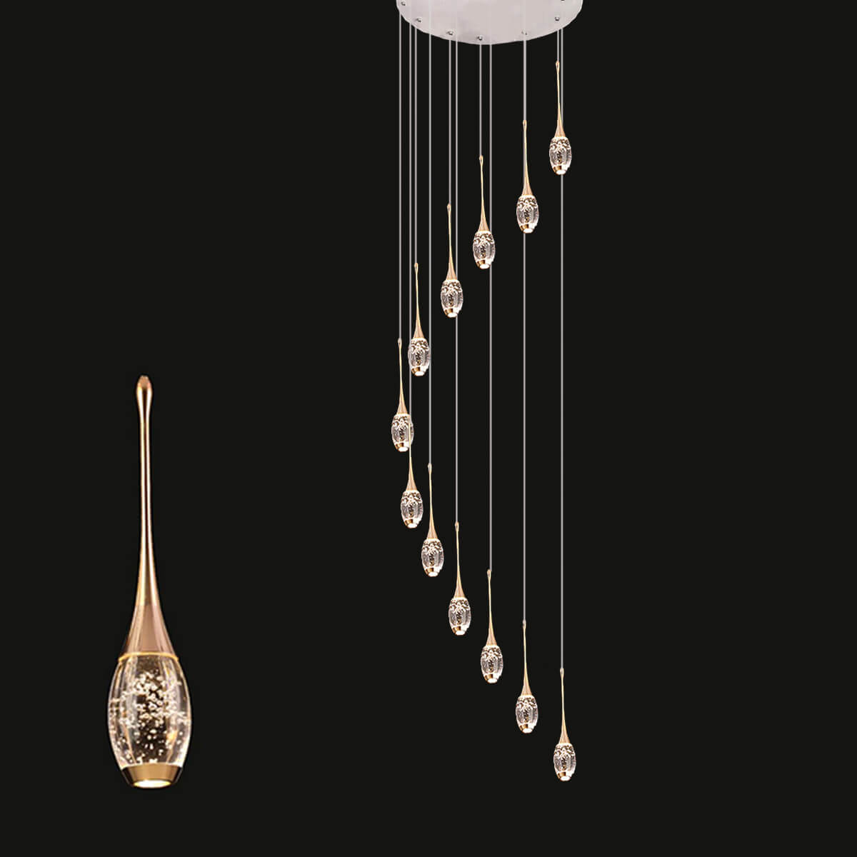 Modern-Luxury-Villa-loft-Apartment-Rotating-Staircase-Long-Pendant-Crystal-Duplex-Staircase-Pendant-texture | Feyran