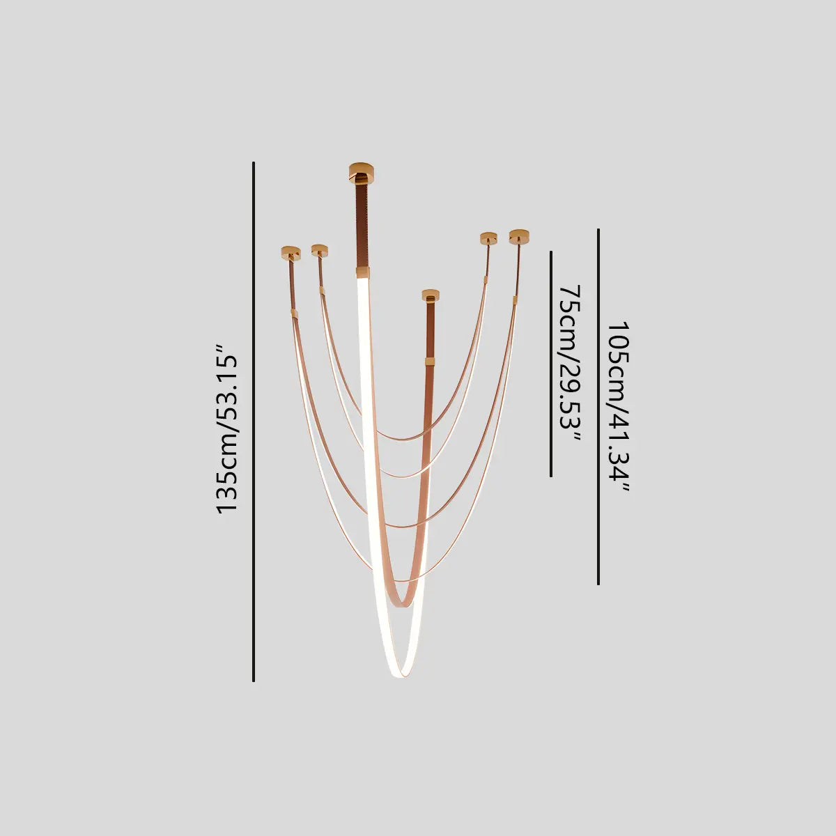 Feyran Shalom Leather Chandelier for Staircase