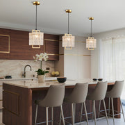 Square Frame Cracked Glass Lampshade Pendant Light - Kitchen Island | Feyran