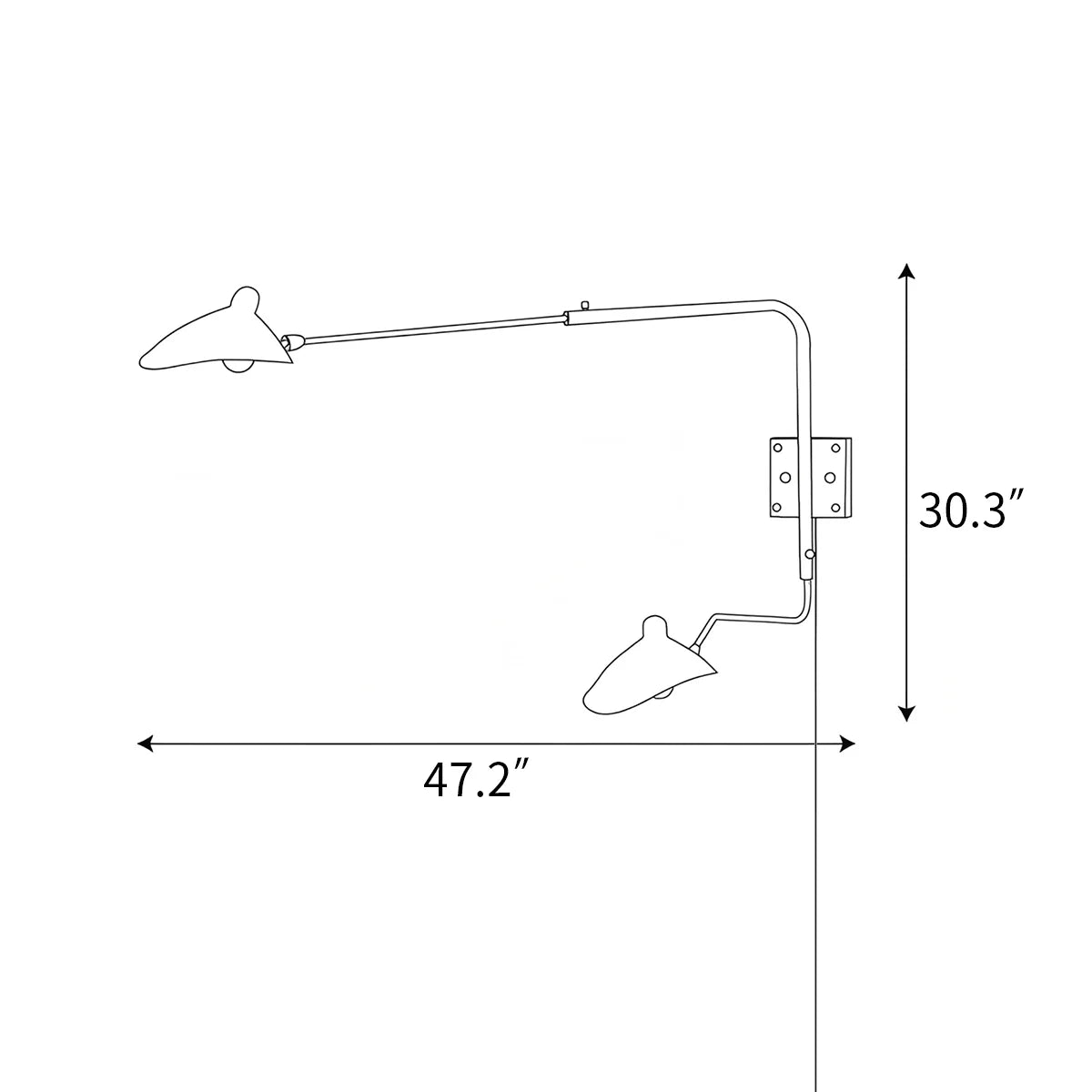 Feyran Two Arm Plug In Wall Sconce for Bedroom