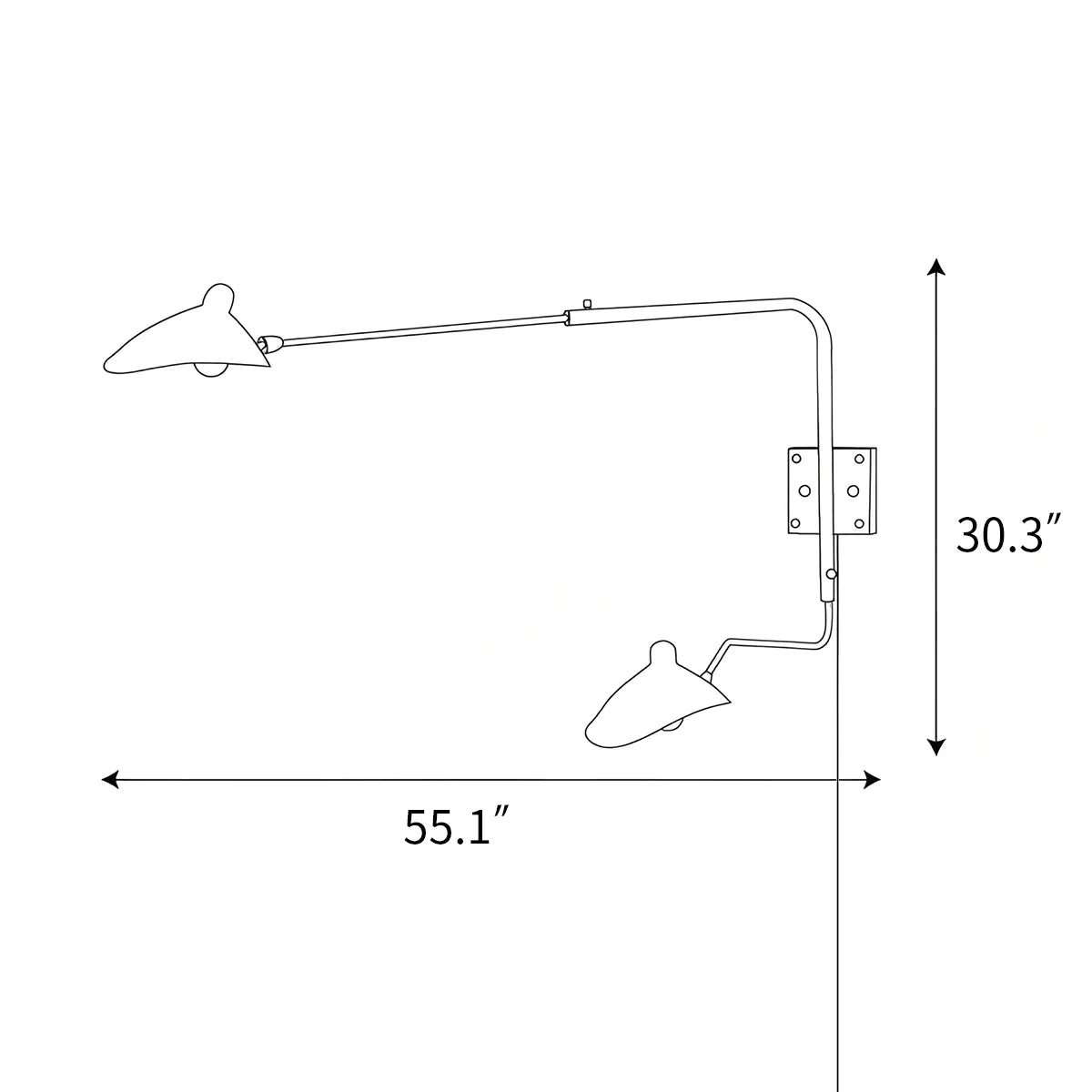 Feyran Two Arm Plug In Wall Sconce for Bedroom