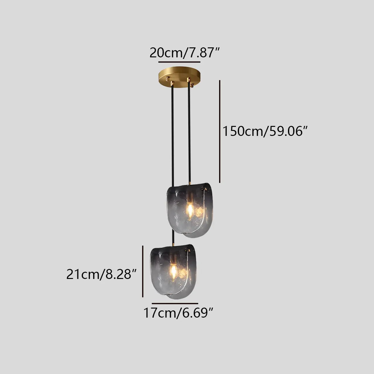 Feyran Modern Gradient Glass Pendant Light for Bedside