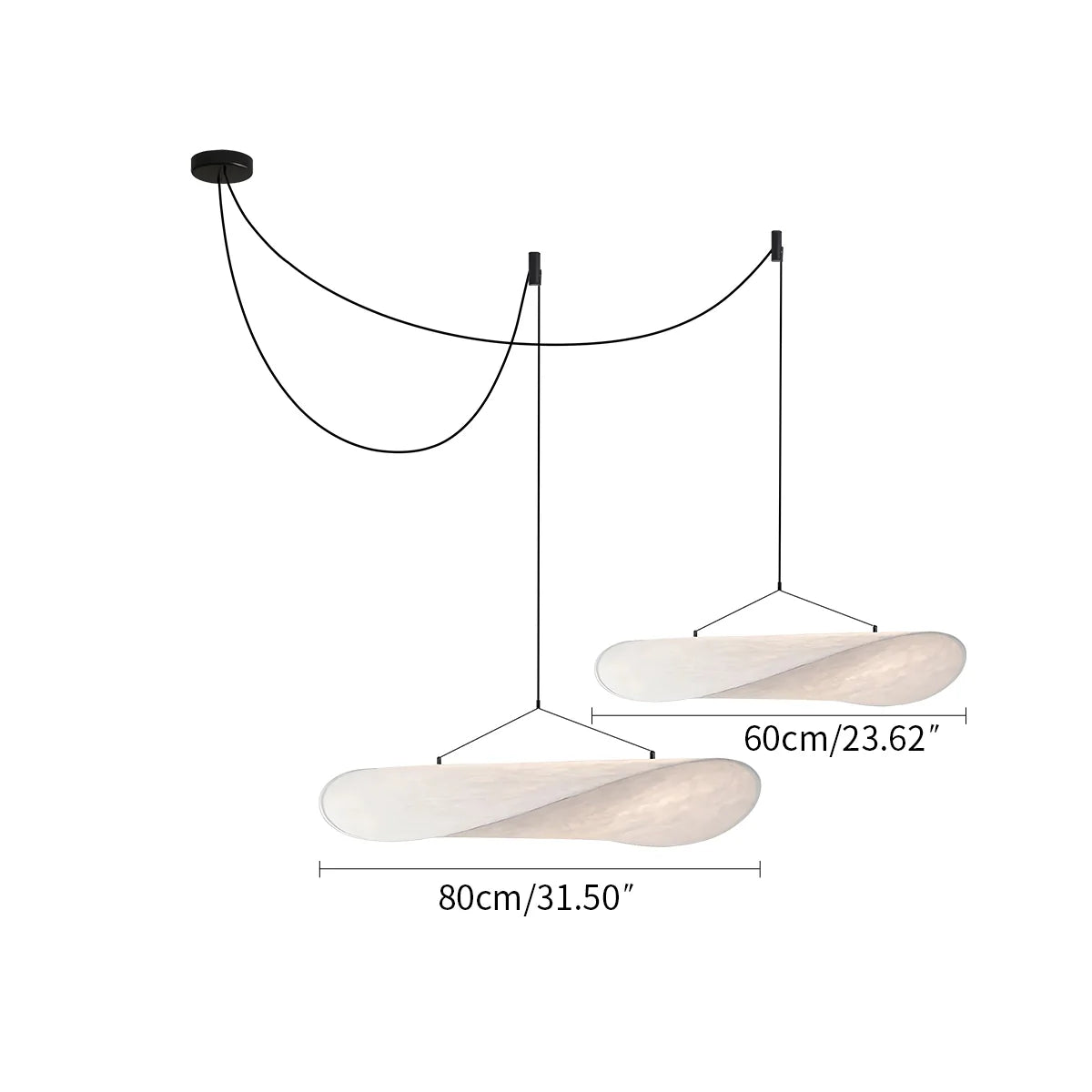 Feyran Zen Art Cloud Shape Silk Pendant Light for Living Room