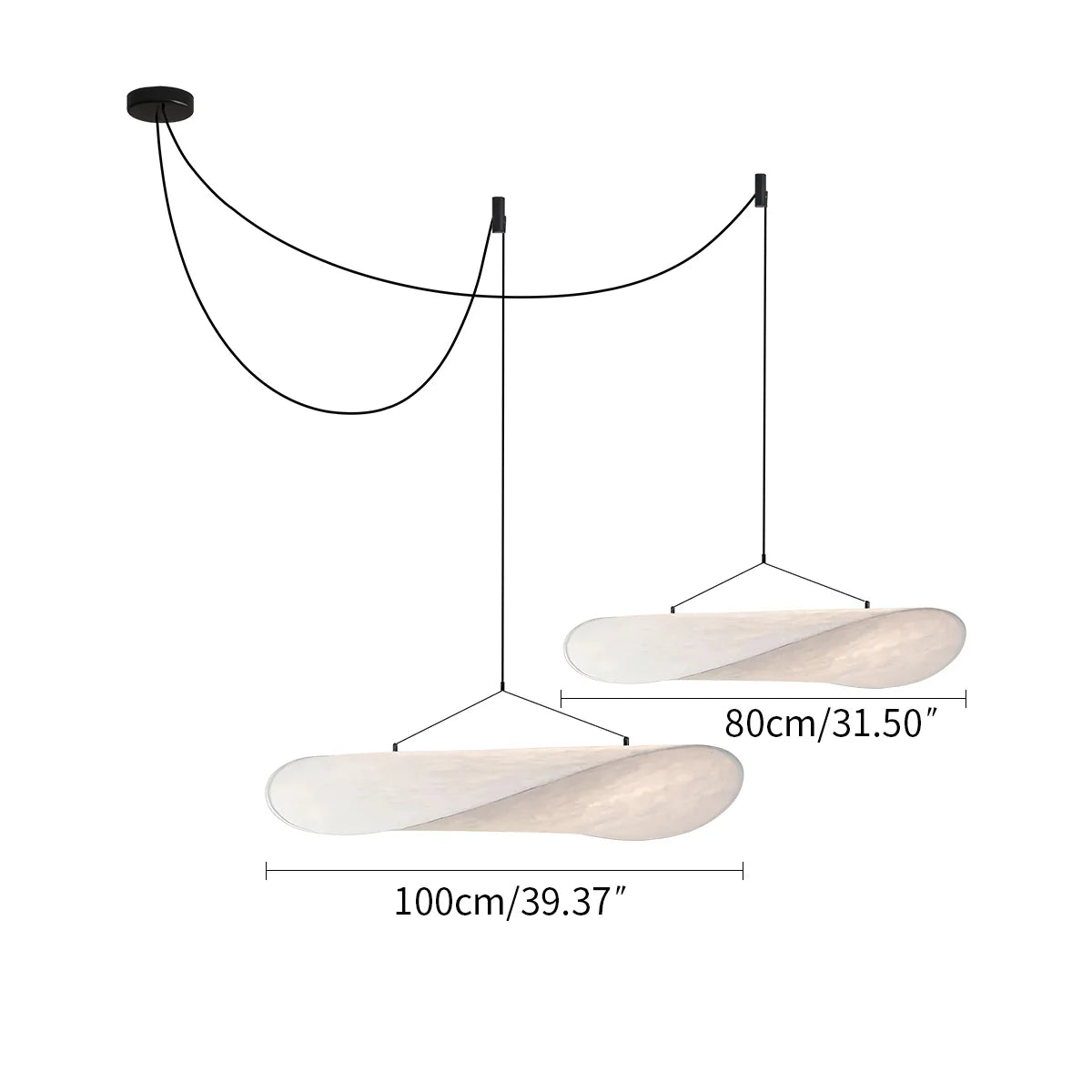 Feyran Zen Art Cloud Shape Silk Pendant Light for Living Room