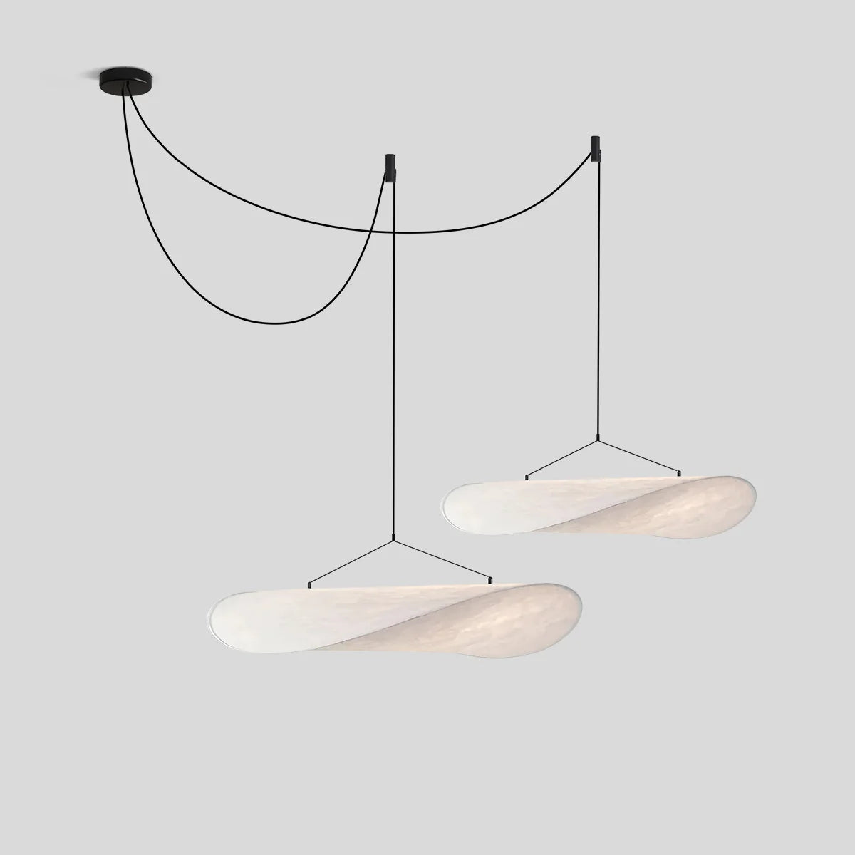 Feyran Zen Art Cloud Shape Silk Pendant Light for Living Room