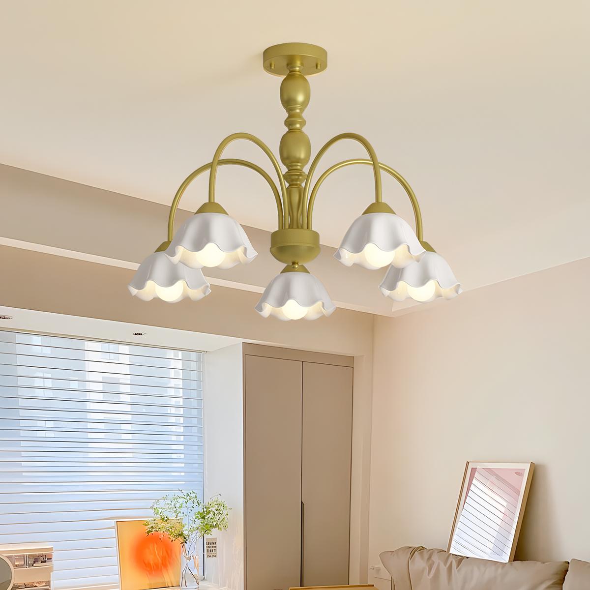 Feyran French Pastoral Style Flower Chandelier