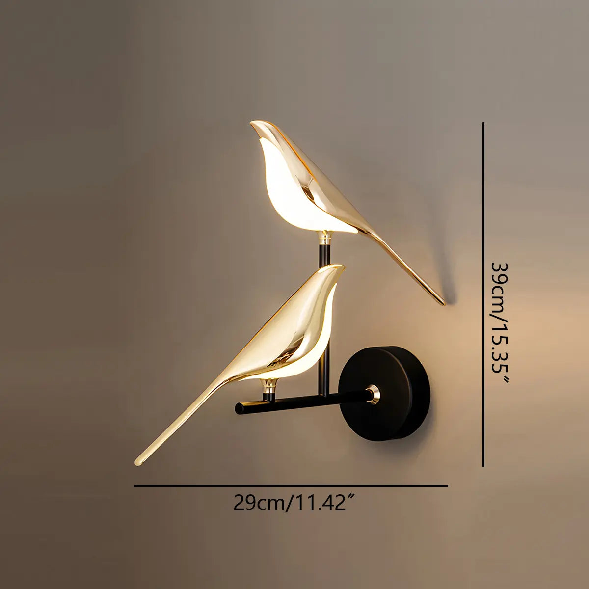 Feyran Gold Birds Wall Sconce for Bedroom