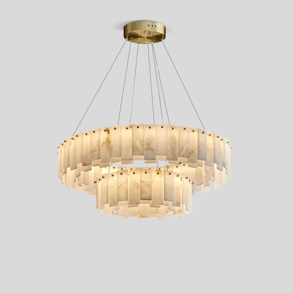 Feyran Modern Ring Spanish Alabaster Chandelier for Living Room