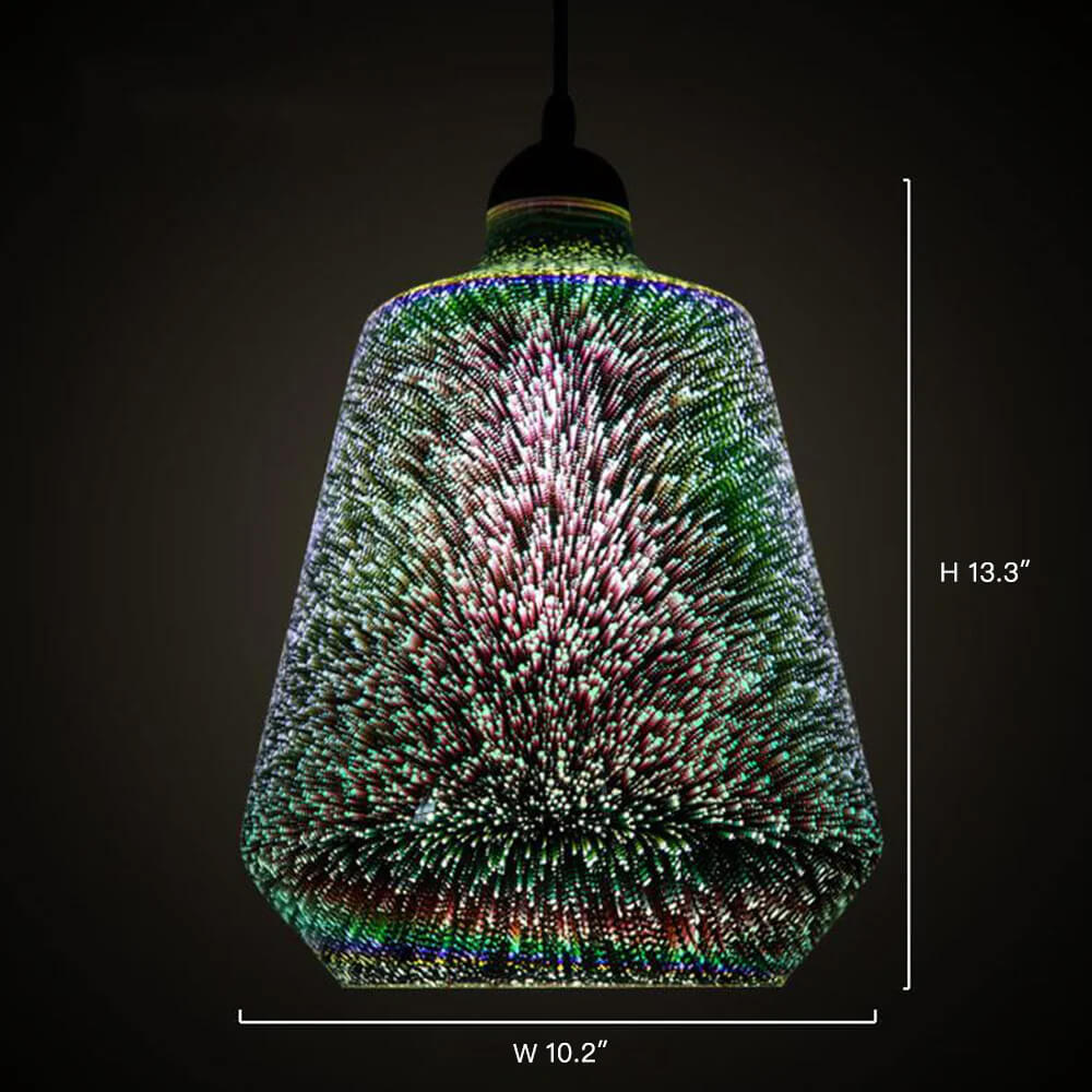 3-Lights 3D Colorful Glass Fireworks ART Pendant Light size B |Feyran