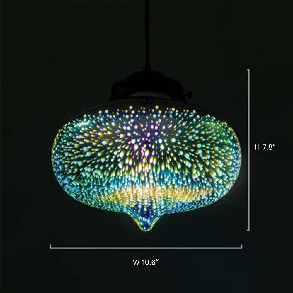 3-Lights 3D Colorful Glass Fireworks ART Pendant Light size C |Feyran