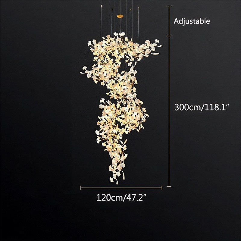 Feyran Large Ginkgo Leaf Chandelier