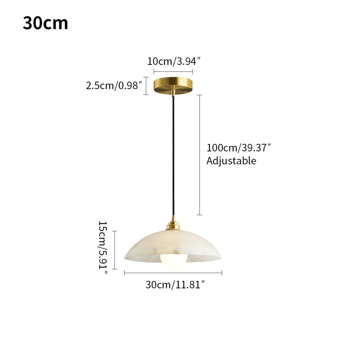 Feyran Dome Spanish Alabaster Pendant Light for Dining Room
