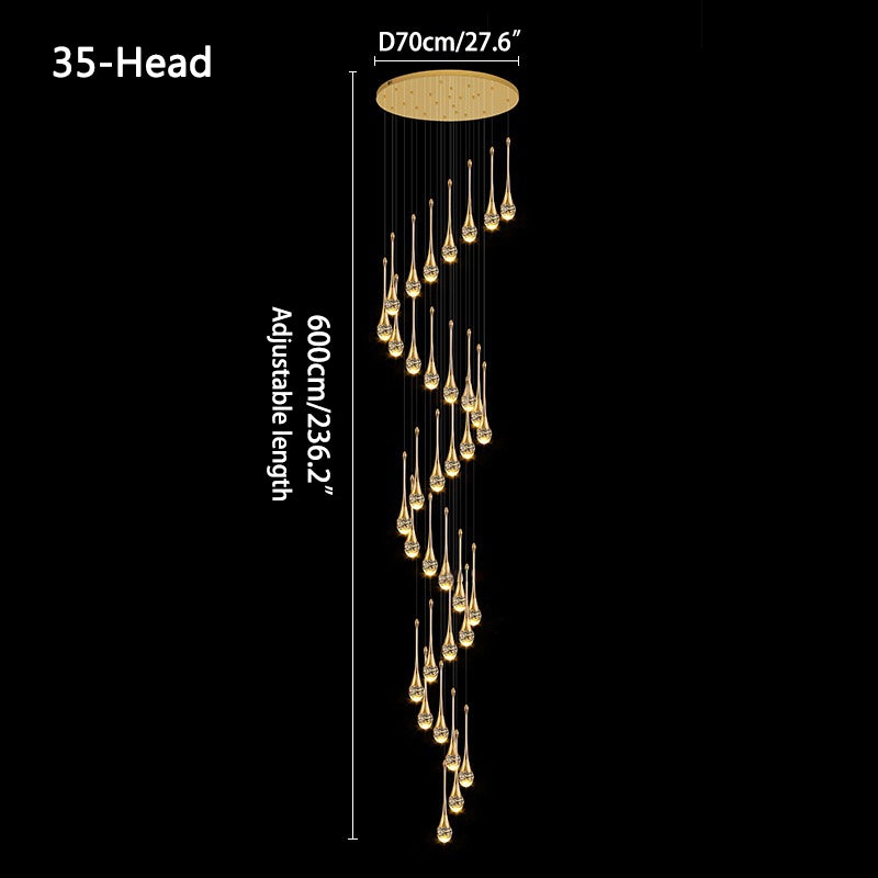 Feyran Luxury Water Drop Pendant Chandelier for Living Room