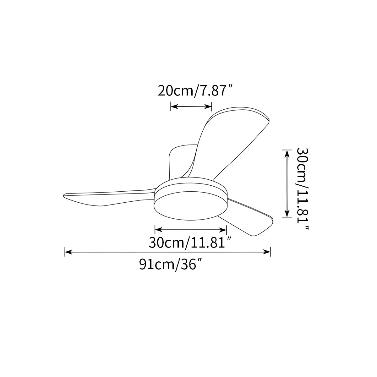 Feyran 3 Wood Blade Low Profile Ceiling Fan Lamp