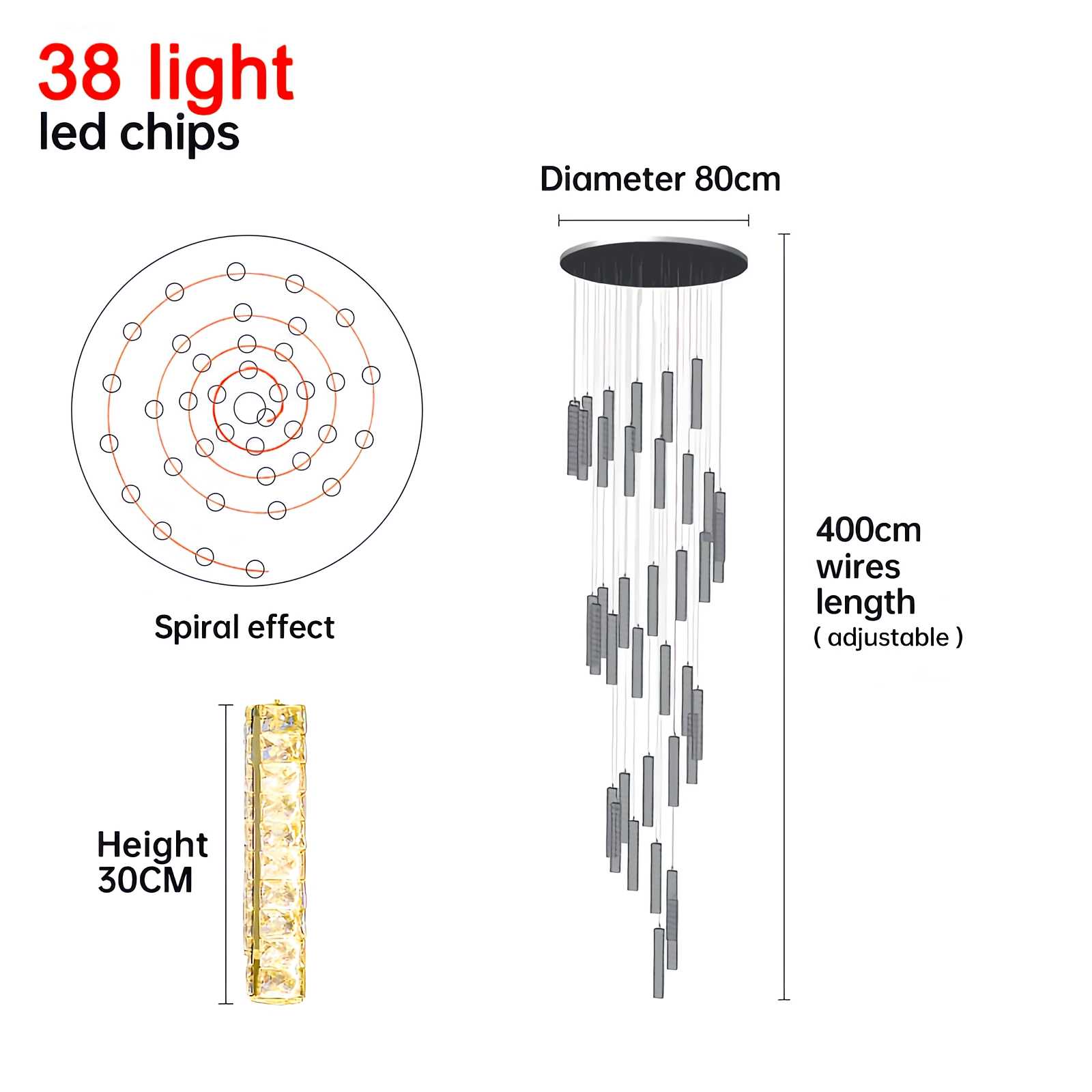 Feyran Nordic Crystal LED Chandelier