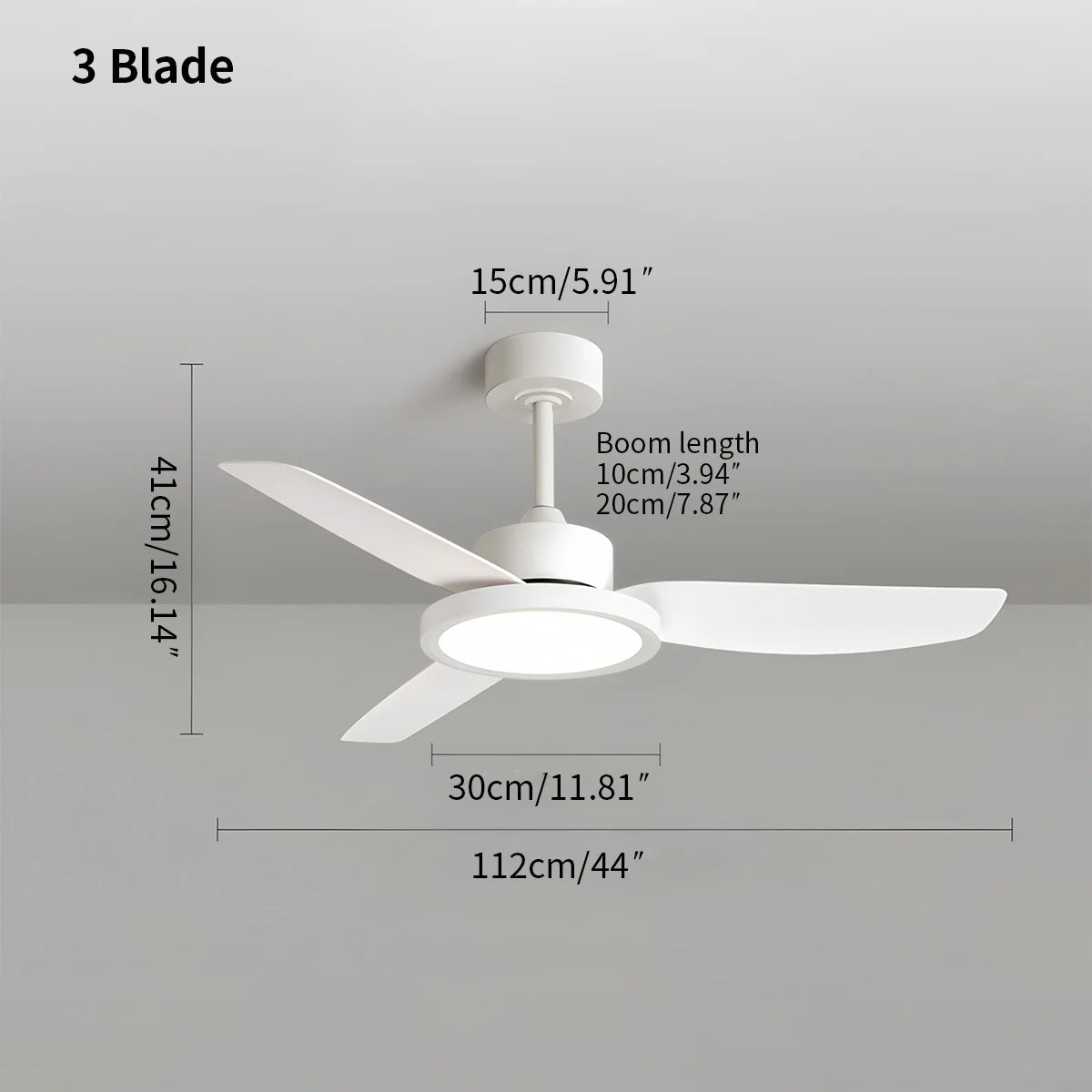 Feyran Modern White Ceiling Fans with Lights and Remote