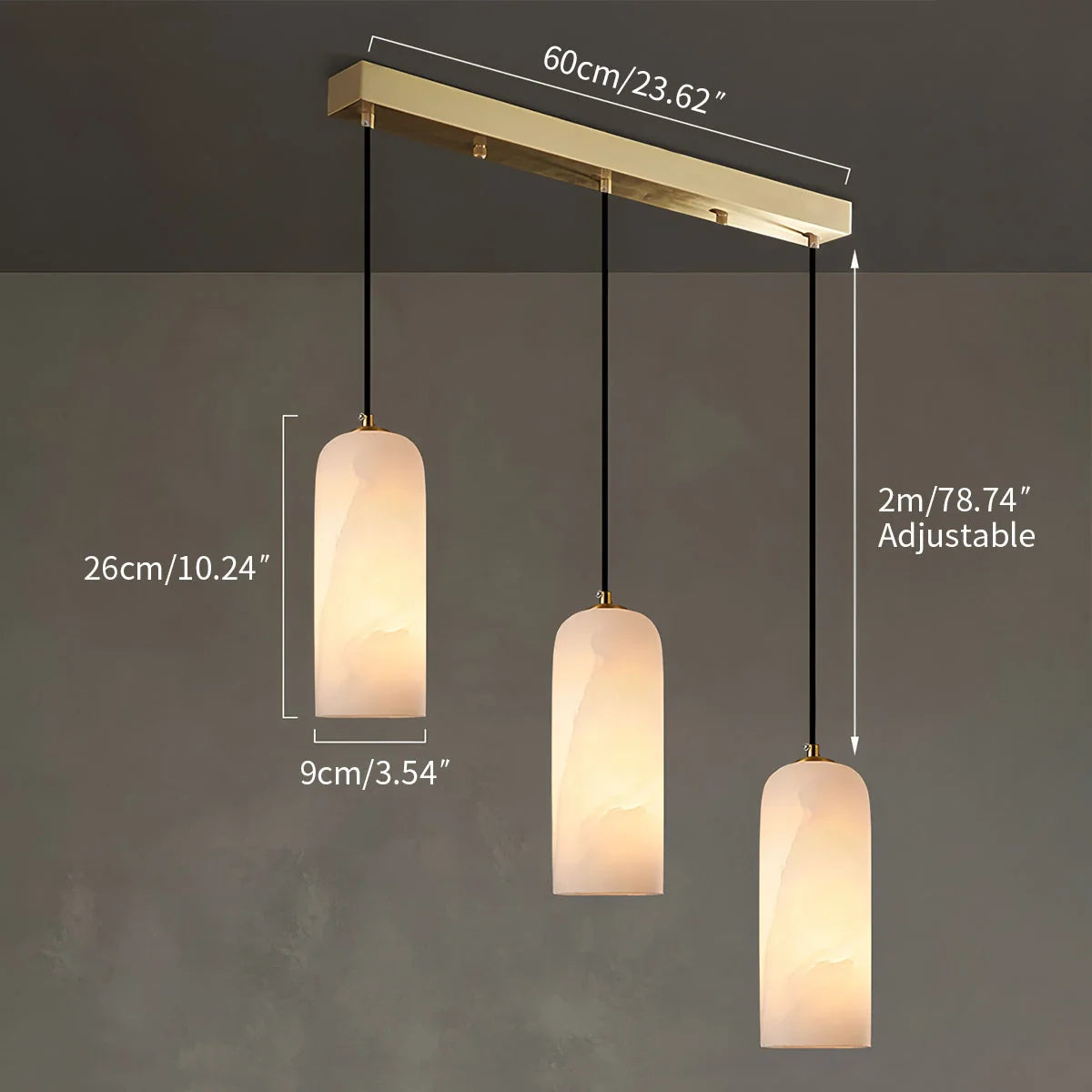 Feyran Modern All Copper Spanish Alabaster Pendant Light