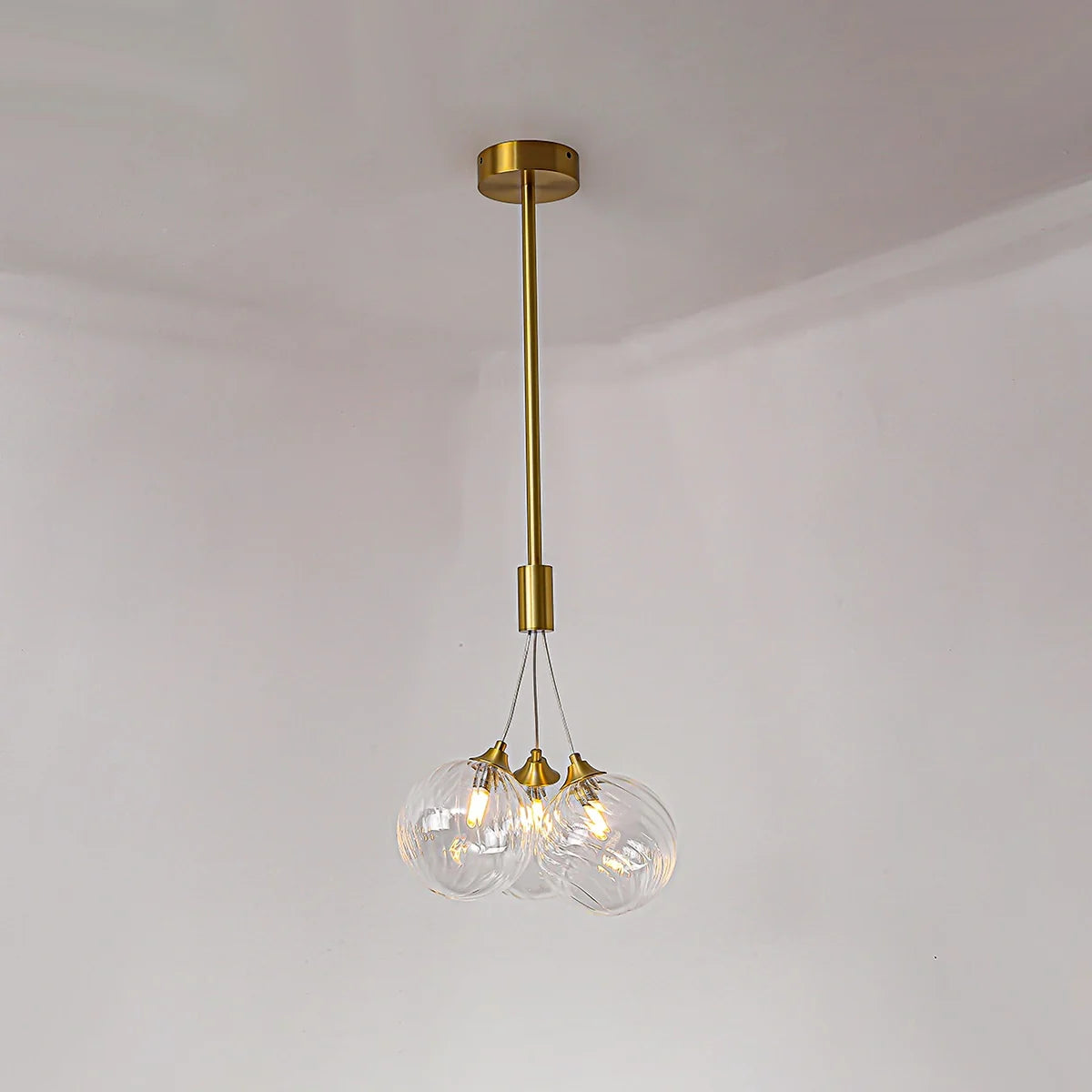 Feyran Luxury All Copper Glass Bubble Ball Chandelier