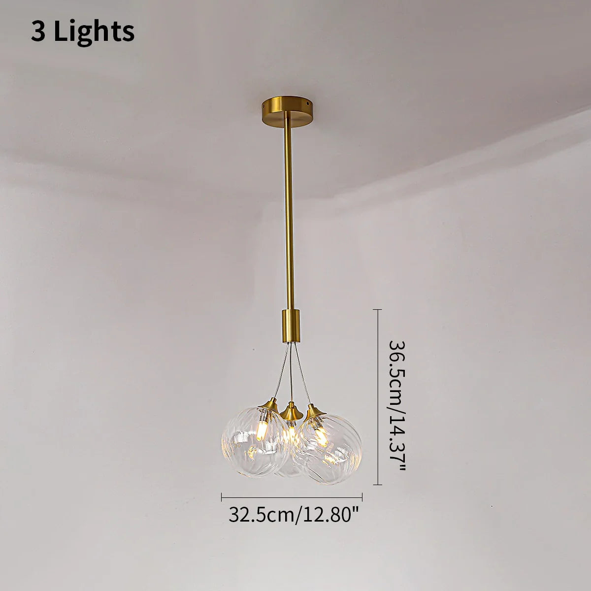 Feyran Luxury All Copper Glass Bubble Ball Chandelier