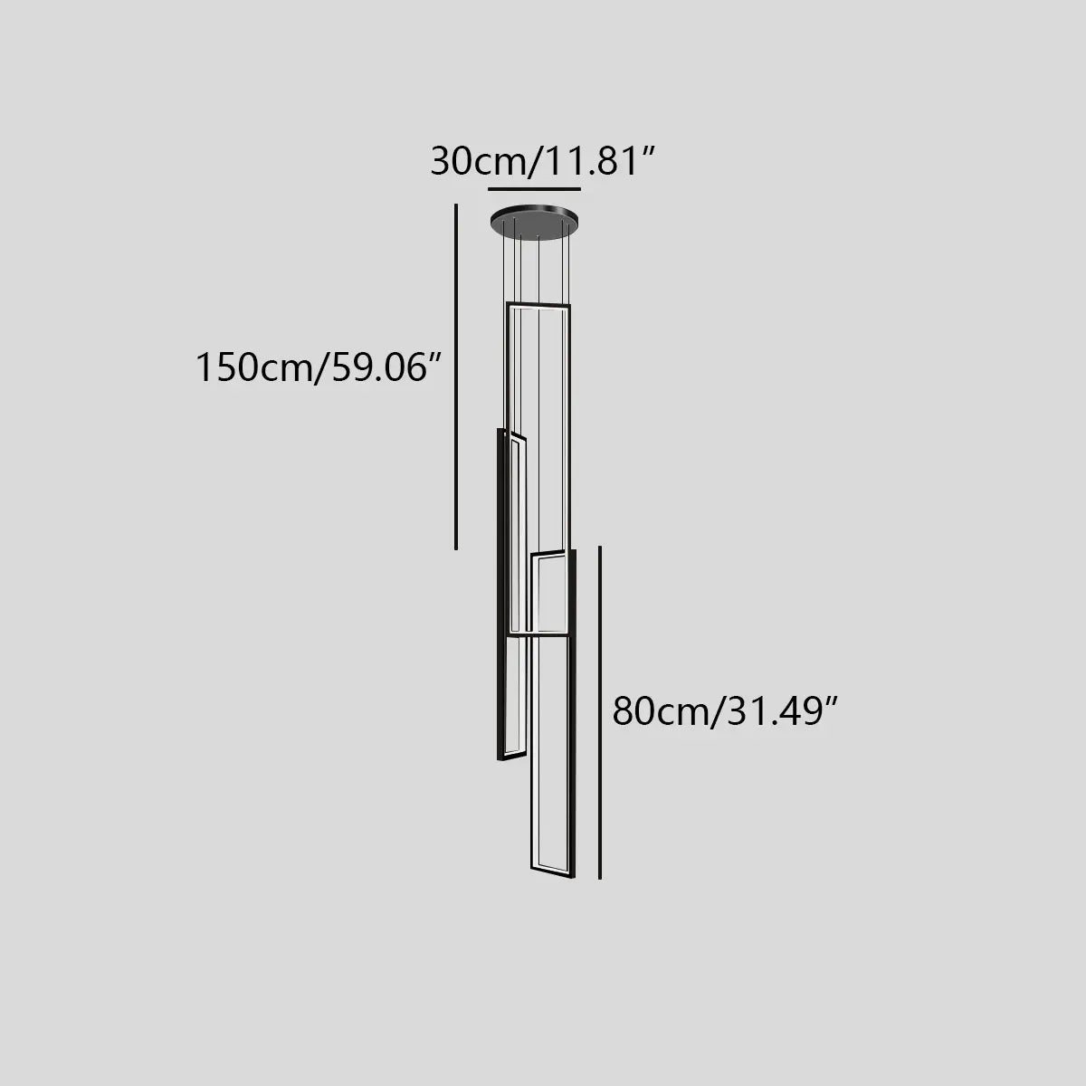 Feyran Aldarj Rectangular LED Staircase Chandelier