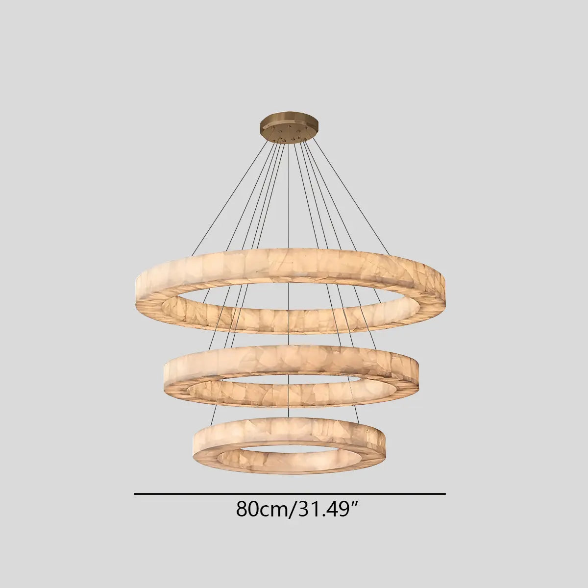 Feyran Teva Round Spanish Alabaster Chandelier for Living Room