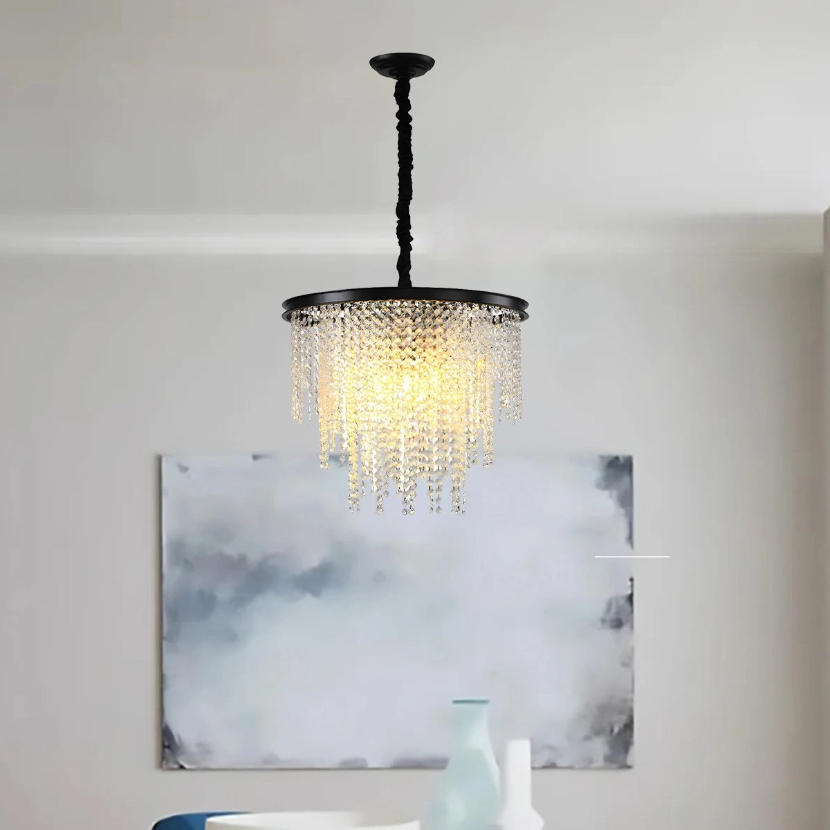 Feyran Octagonal Beaded Crystal Chandelier