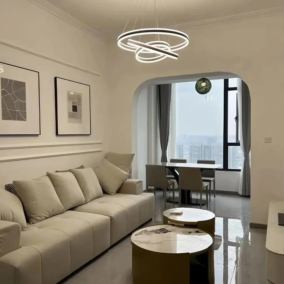Feyran Circle Layered Living Room Chandelier