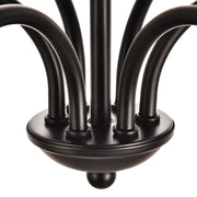 Modern Farmhouse Black Metal Candle Chandelier - detail