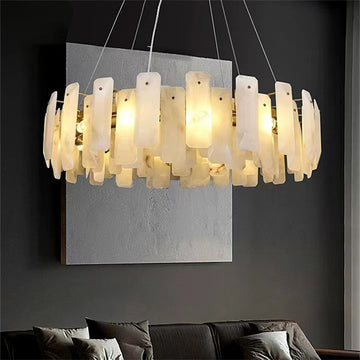Alabaster Flake Round Chandelier 20" 23" 31" 39''D - Feyran