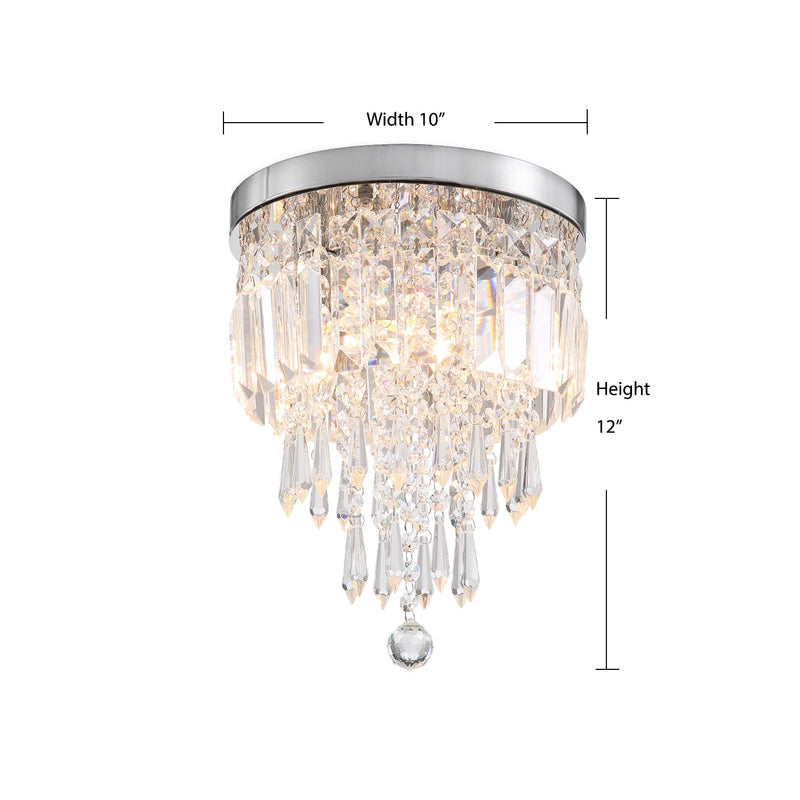 Modern Flush Mount Mini Crystal Chandelier - Ceiling Lights