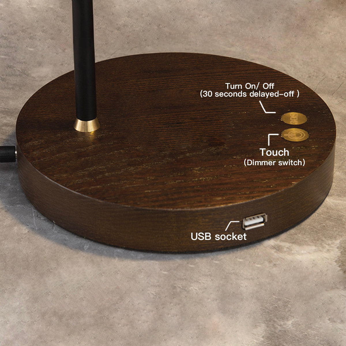 Modern Gold & Black Desktop Touch Lamp---FUNCTION |Feyran