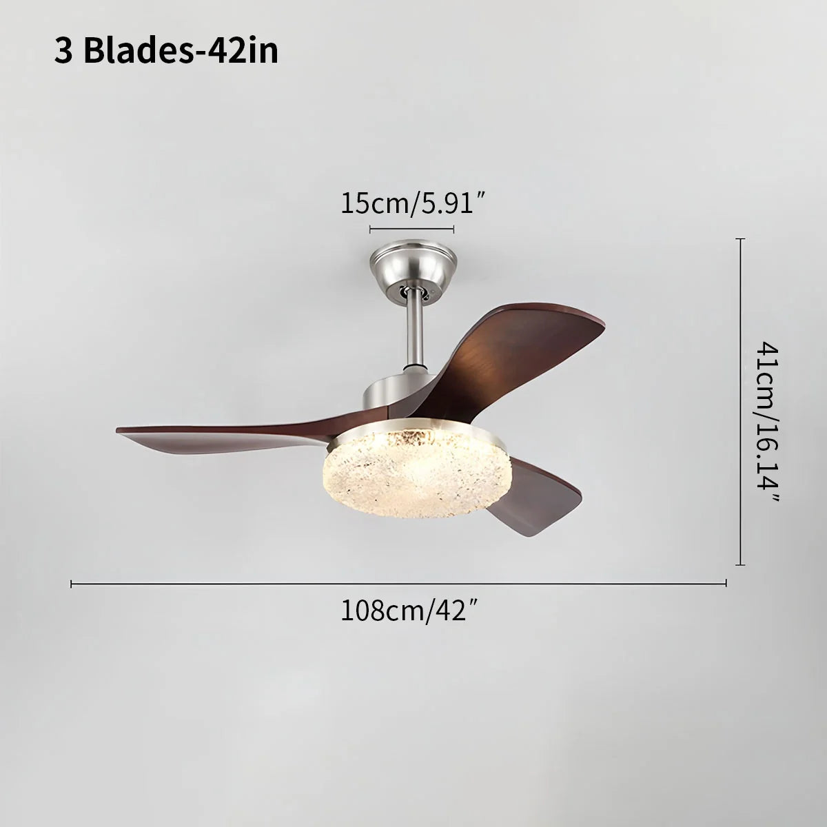 Feyran Vintage Luxury Solid Wood Ceiling Fan Light