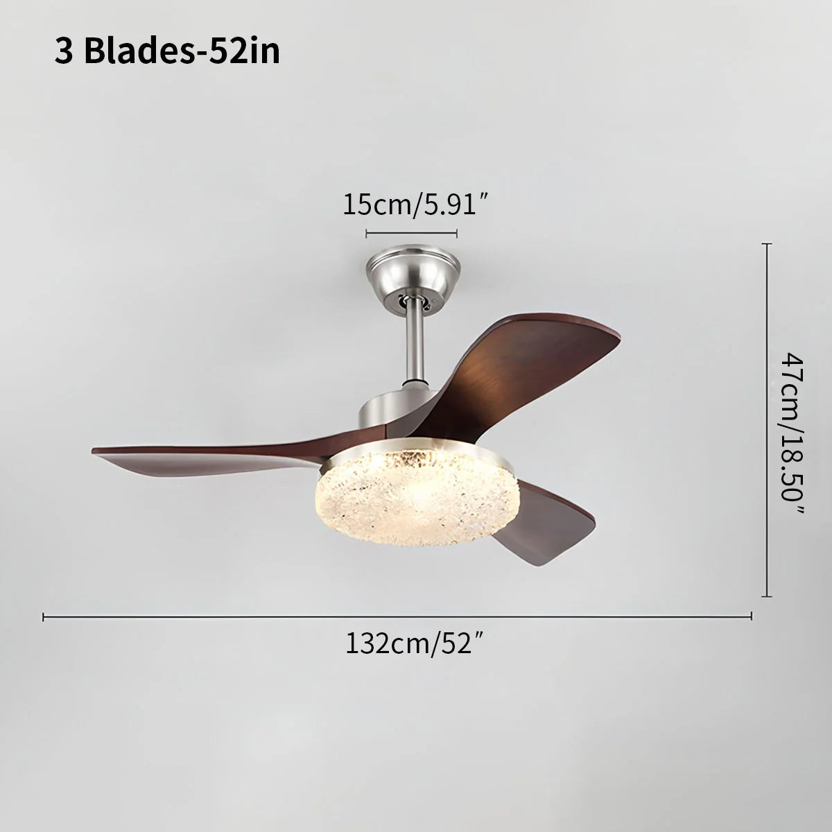 Feyran Vintage Luxury Solid Wood Ceiling Fan Light