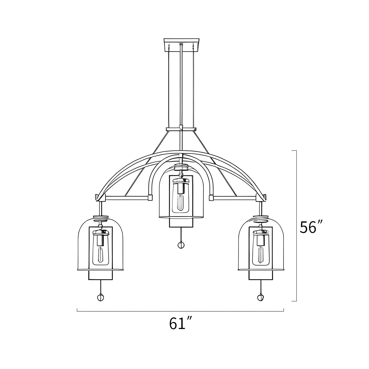 Feyran Bell Glass Chandelier for Living Room