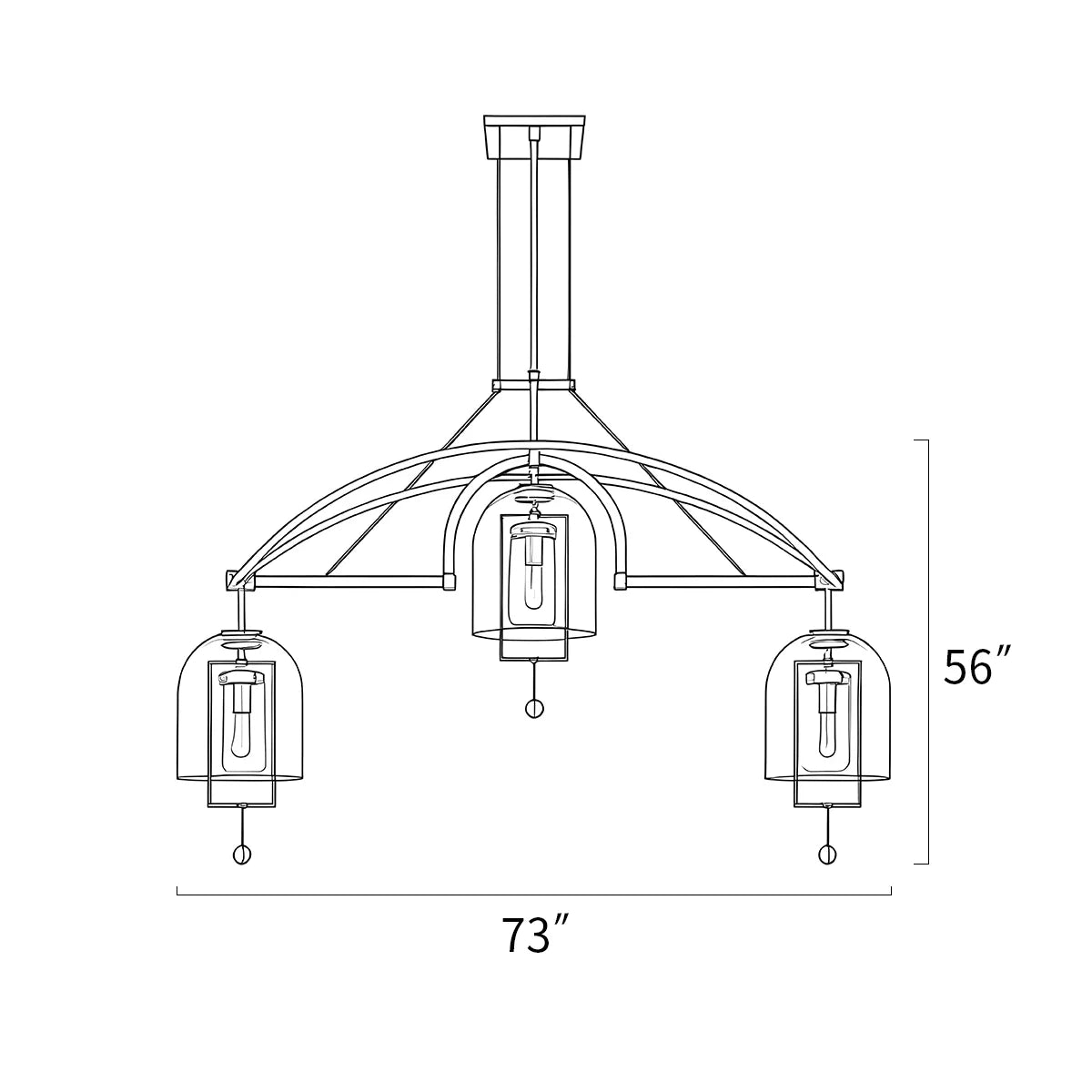 Feyran Bell Glass Chandelier for Living Room