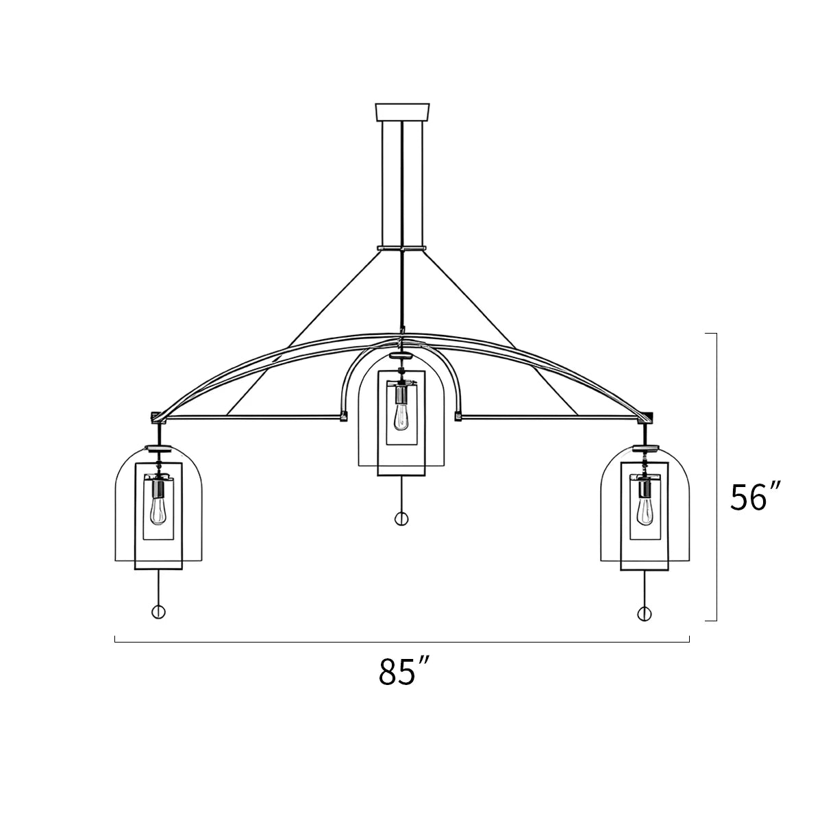 Feyran Bell Glass Chandelier for Living Room